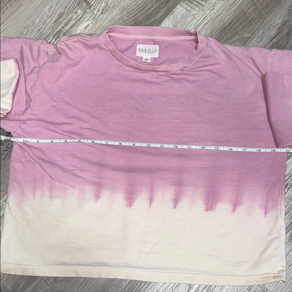 ISA & ELLA Pink and Cream Cropped Shirt - Picture 2 of 5